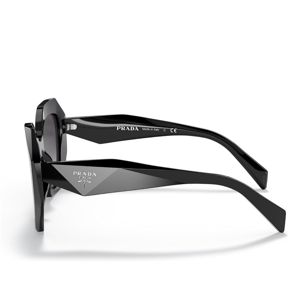 🖤Prada PR 16WS 1AB5D1 Black Plastic Geometric Sunglasses Grey Gradient Lens - Picture 10 of 15